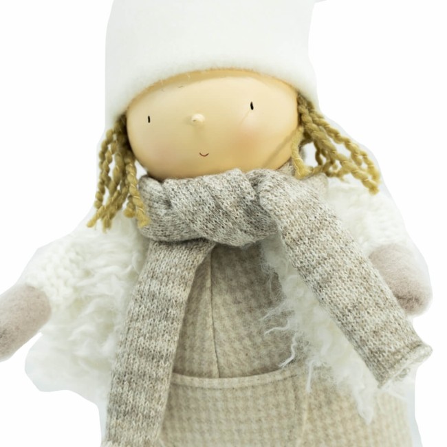 Bimbo in Piedi Beige e Bianco H.43 cm