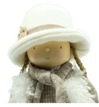 Bimba in Piedi Beige e Bianca H.39 cm