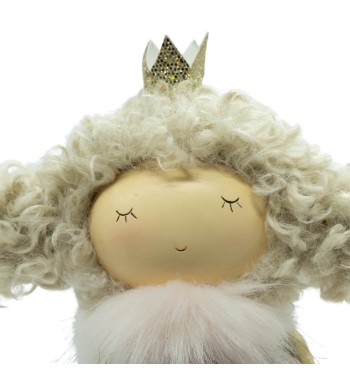 Principessa Rosa Seduta con Stella Oro H.52 cm