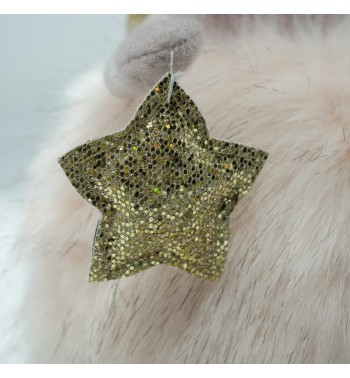 Principessa Rosa Seduta con Stella Oro H.52 cm