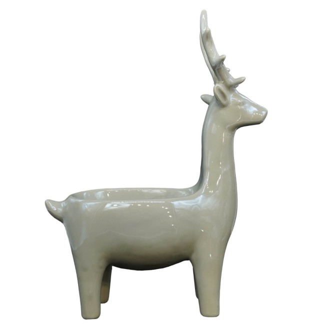 Renna con Contenitore Grigia H.20 cm