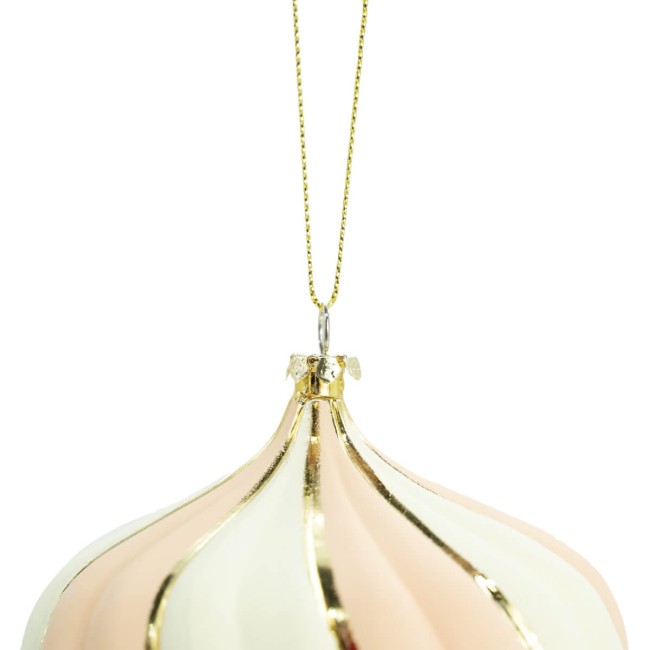 Cipolla Natalizia a Strisce Bianca Rosa e Oro 2 Misure