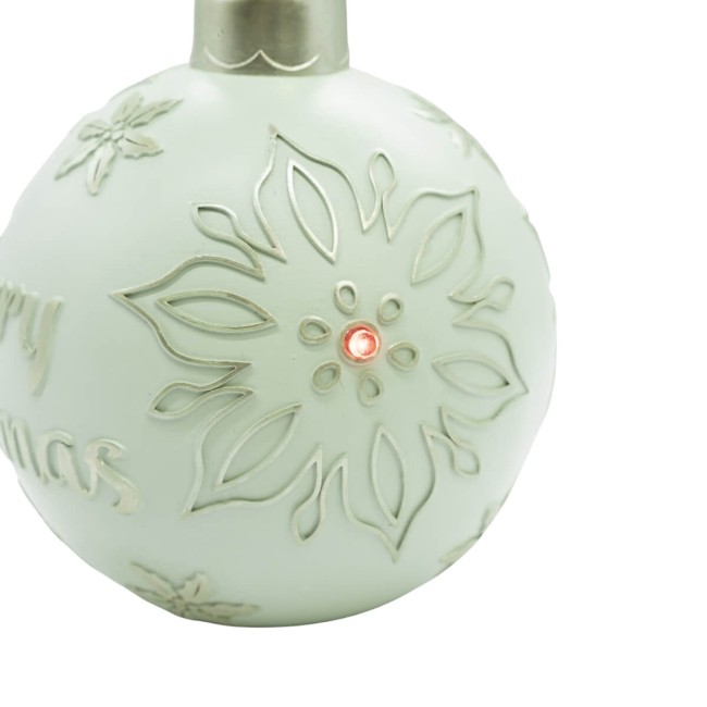 Palla di Natale in Resina Verde Acqua con Luci Led D.13 cm