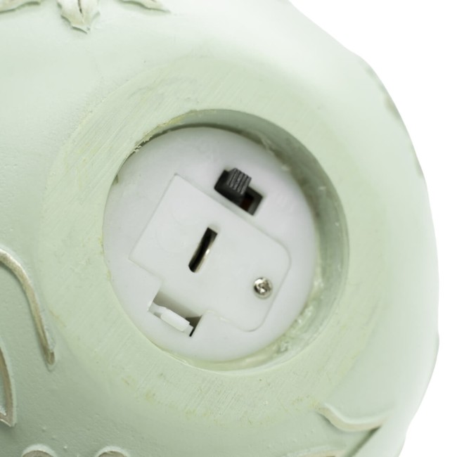 Palla di Natale in Resina Verde Acqua con Luci Led D.13 cm