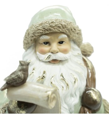 Babbo Natale in Resina con Abito Verde Acqua H.31 cm