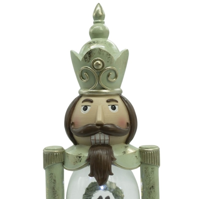 Schiaccianoci Natalizio in Resina con Sfera a Led H.33 cm