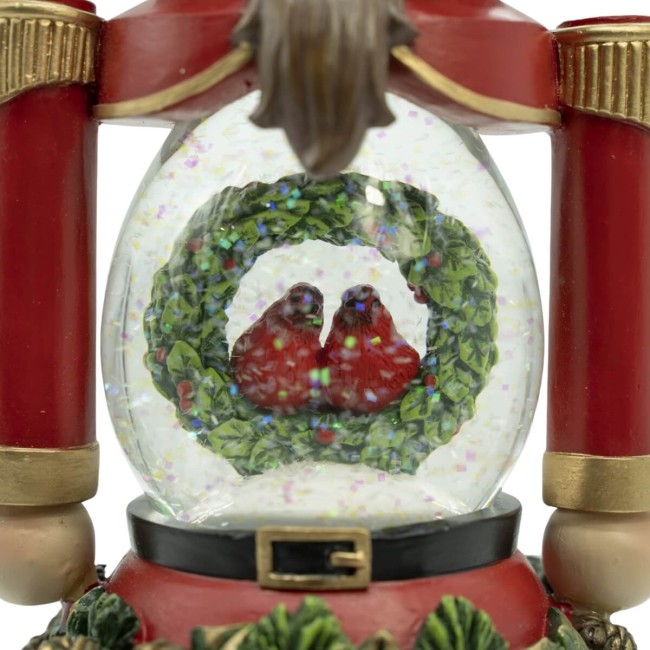 Schiaccianoci Natalizio in Resina con Sfera a Led H.33 cm