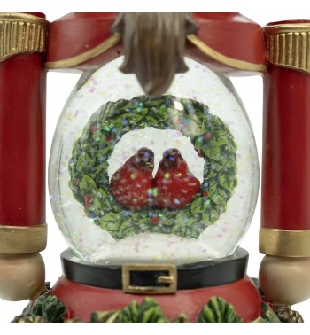 Schiaccianoci Natalizio in Resina con Sfera a Led H.33 cm