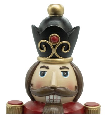 Schiaccianoci Natalizio in Resina con Sfera a Led H.33 cm