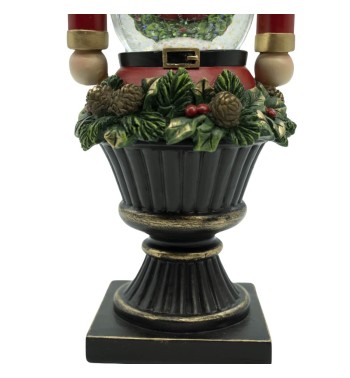 Schiaccianoci Natalizio in Resina con Sfera a Led H.33 cm