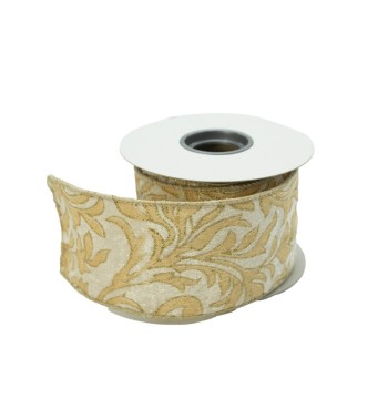 Nastro Natalizio con Decori Oro Disponibile 6 cm x 4 mt - 3 Colori