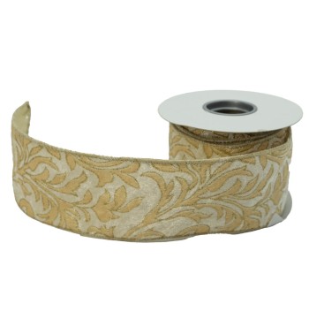 Nastro Natalizio con Decori Oro Disponibile 6 cm x 4 mt - 3 Colori