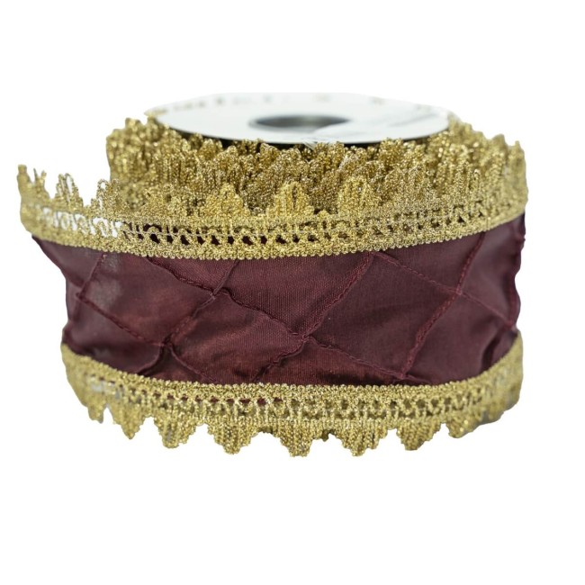 Nastro Natalizio con Orlo Oro Disponibile 10 cm x 5 mt - 2 Colori