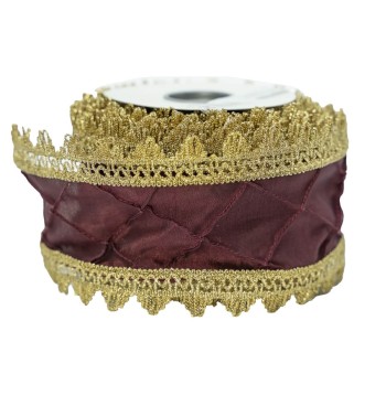 Nastro Natalizio con Orlo Oro Disponibile 10 cm x 5 mt - 2 Colori