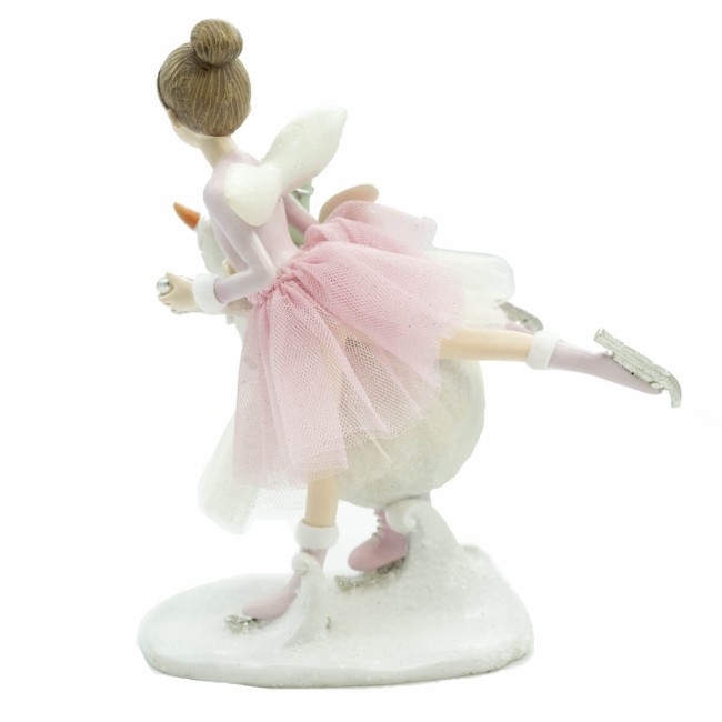 Fatina con Pupazzo di Neve in Resina H.22 cm