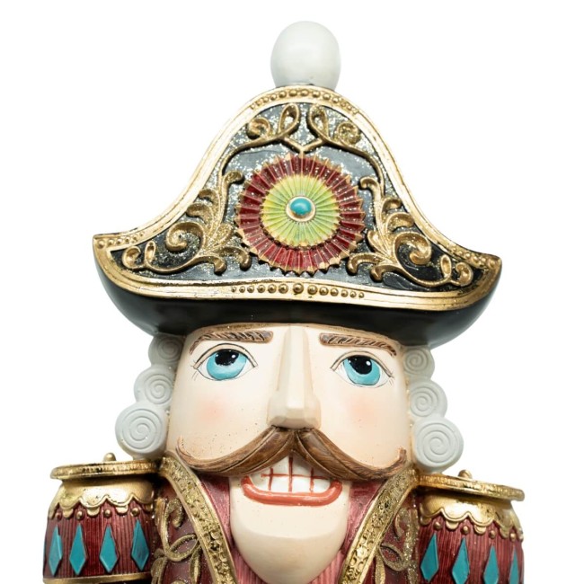 Schiaccianoci Natalizi in Resina  Bianco Rosso e Nero 2 Misure