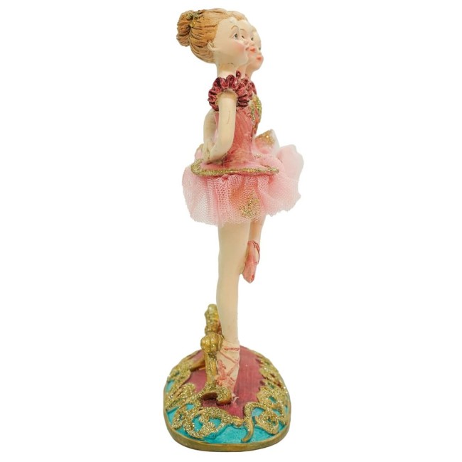 Tre Ballerine in Resina Rosa e Oro H.20 cm
