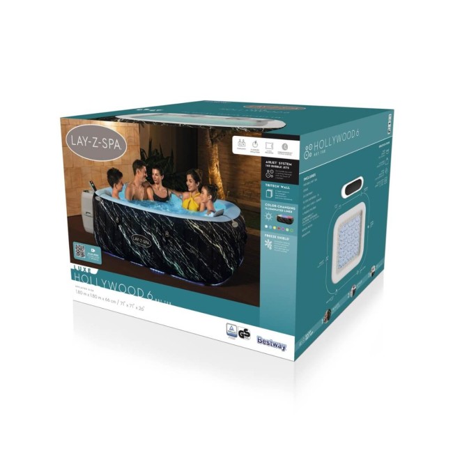 Spa Idromassaggio Gonfiabile Lay-Z-Spa Hollywood AirJet Quadrata - Bestway 6001F