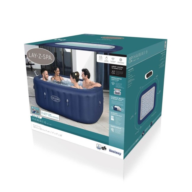 Spa Idromassaggio Gonfiabile Lay-Z-Spa Hawaii AirJet Quadrata - Bestway 6001H