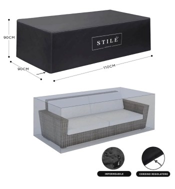 Copertura Impermeabile per Divano da Esterno 110x90xH.90 cm