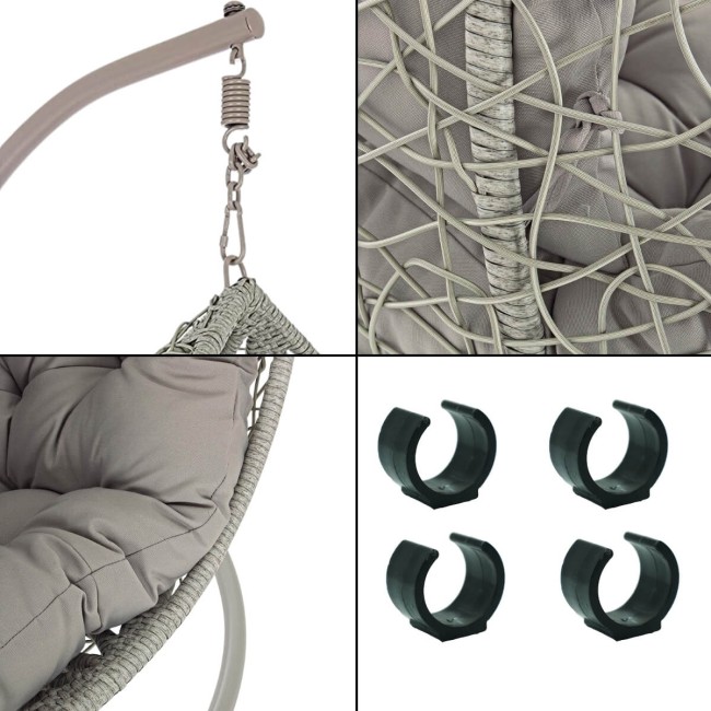 Poltrona Sospesa da Giardino con Struttura in Acciaio – Zaffiro Grey