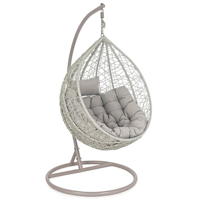 Poltrona Sospesa da Giardino con Struttura in Acciaio – Zaffiro Grey