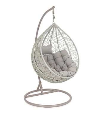 Poltrona Sospesa da Giardino con Struttura in Acciaio – Zaffiro Grey