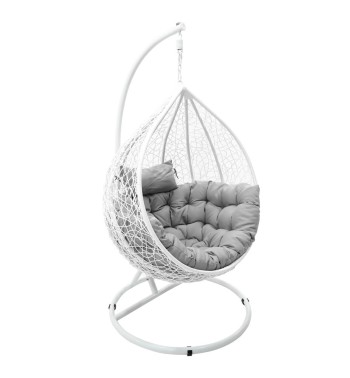 Poltrona Sospesa da Giardino con Struttura in Acciaio - Zaffiro White