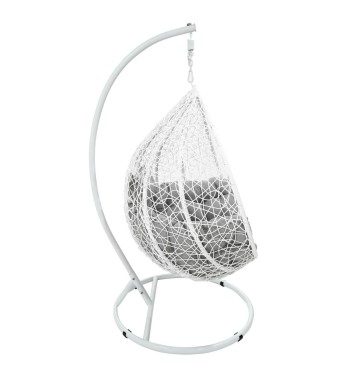 Poltrona Sospesa da Giardino con Struttura in Acciaio - Zaffiro White