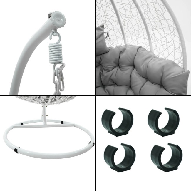 Poltrona Sospesa da Giardino con Struttura in Acciaio - Zaffiro White