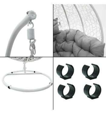 Poltrona Sospesa da Giardino con Struttura in Acciaio - Zaffiro White