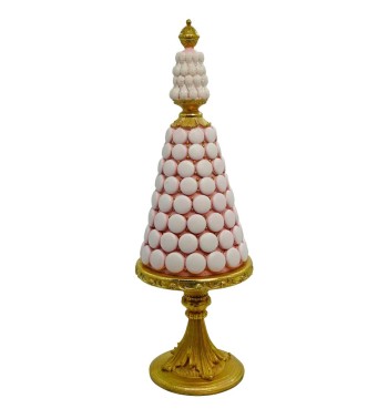 Albero di Macarons Rosa e Oro H.54 cm
