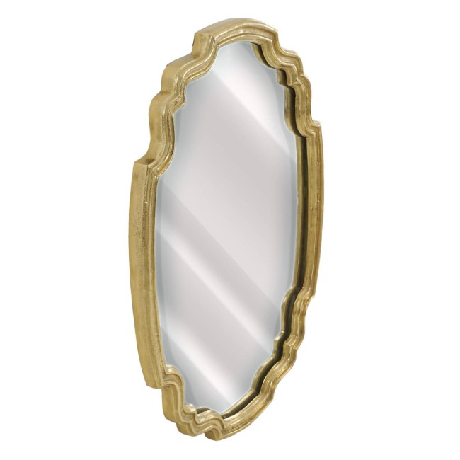 Specchio Sagomato con Cornice in Alluminio Oro