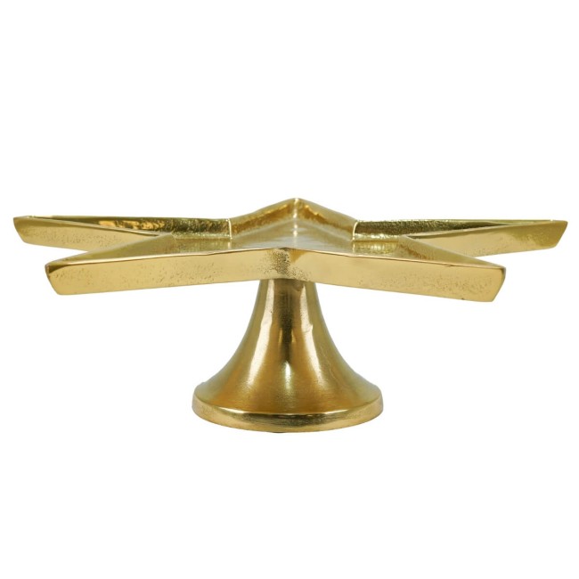 Alzatina Decorativa a Forma di Stella in Alluminio Oro 2 Misure