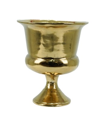 Vaso Ovale Decorativo in Alluminio Oro 2 Misure