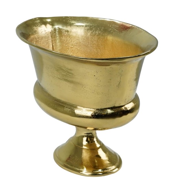Vaso Ovale Decorativo in Alluminio Oro 2 Misure