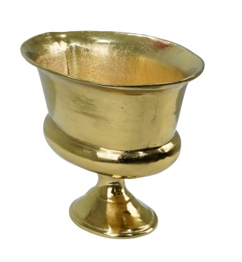 Vaso Ovale Decorativo in Alluminio Oro 2 Misure