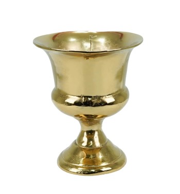 Vaso Ovale Decorativo in Alluminio Oro 2 Misure