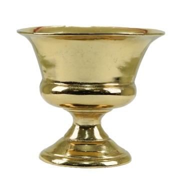 Vaso Ovale Decorativo in Alluminio Oro 2 Misure