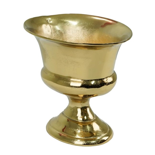 Vaso Ovale Decorativo in Alluminio Oro 2 Misure