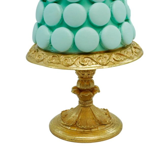 Albero di Macarons Verde Tiffany e Oro H.45 cm