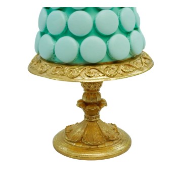 Albero di Macarons Verde Tiffany e Oro H.45 cm