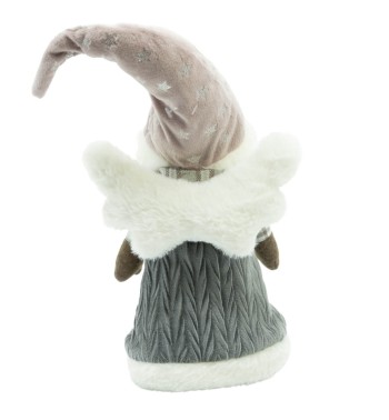 Bambolina Natalizia con Cappello Rosa e Sciarpa H.36 cm