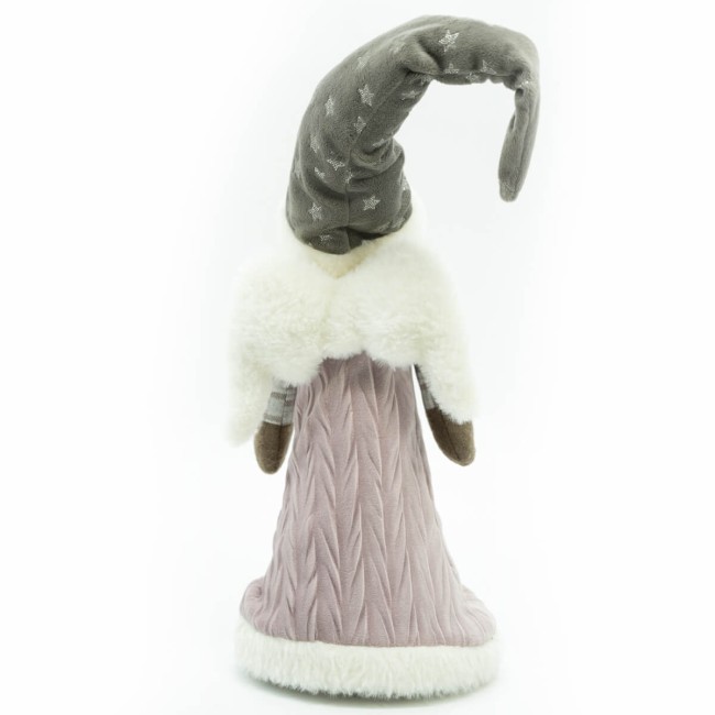 Bambolina Natalizia con Cappello Grigio H.44 cm