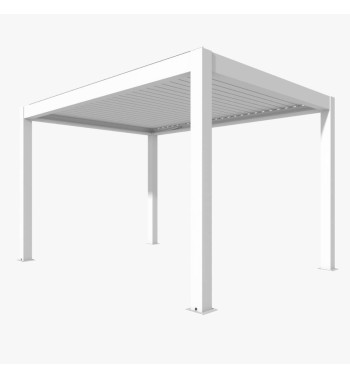 Pergola Bioclimatica Autoportante Motorizzata 4x4 m in Alluminio con Led