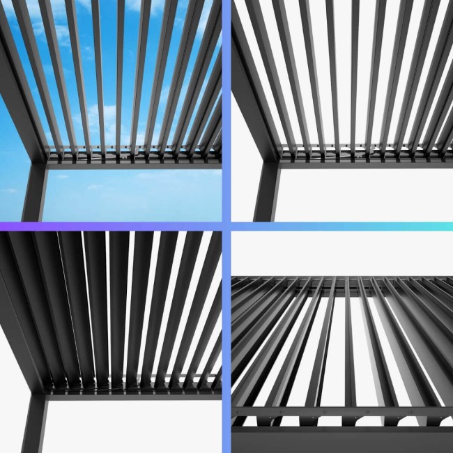 Pergola Bioclimatica Autoportante Motorizzata 4x5 m in Alluminio con LED