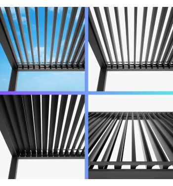 Pergola Bioclimatica Autoportante Motorizzata 4x6 m in Alluminio con LED