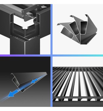 Pergola Bioclimatica Autoportante Motorizzata 4x6 m in Alluminio con LED