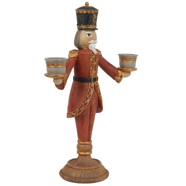 Candelabro Schiaccianoci Natalizio in Resina H.31cm