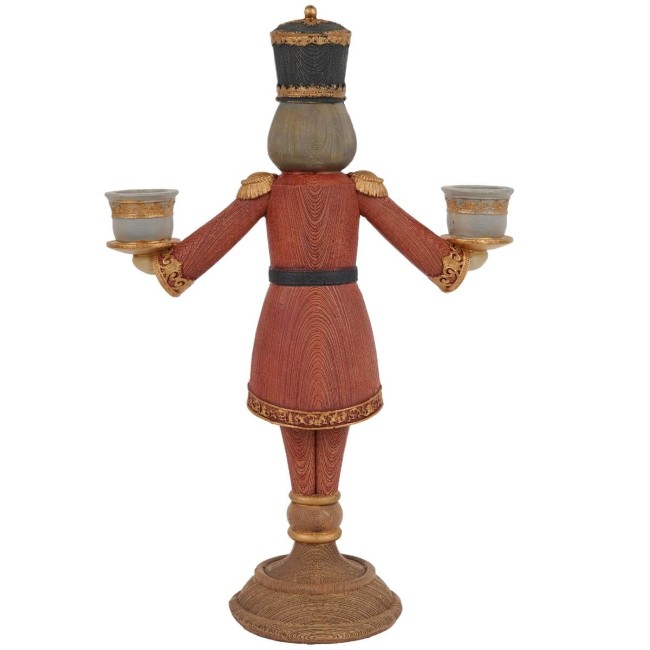 Candelabro Schiaccianoci Natalizio in Resina H.31cm